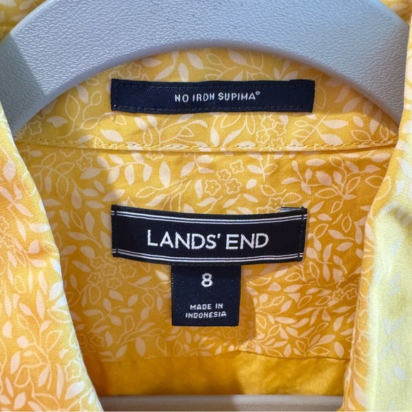 Lands End Size 8  Cotton Button Up Bundle x 3 Shirts Orange Pink Yellow‎ - Picture 3 of 9